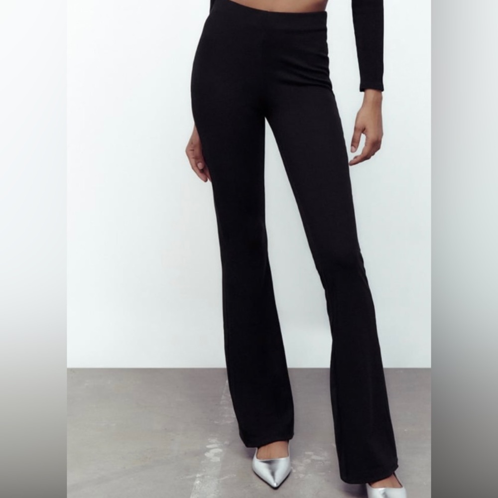 Zara black flare stretchy pants /leggings